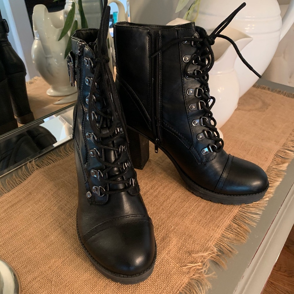 Guess black biker boots